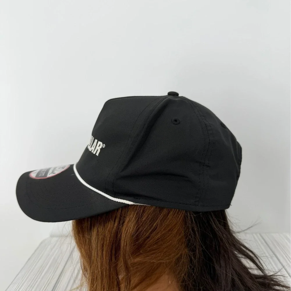 Caterpillar Imperial True‎ Fit Black Rope Hat Snapback Embroidered CAT Cap NEW